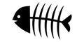 Fish skeleton icon. Cartoon fishbone icon. Vector illustration