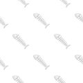 Fish skeleton icon in cartoon style isolated on white background. Trash and garbage pattern stock vector illustration. Royalty Free Stock Photo