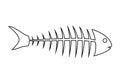 Fish skeleton line icon. Icon of fishbone. Fish skeleton on a white background. Fish menu illustration Royalty Free Stock Photo