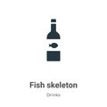 Fish skeleton vector icon on white background. Flat vector fish skeleton icon symbol sign from modern drinks collection for mobile