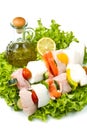 Fish skewers Royalty Free Stock Photo