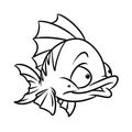 Fish smile cartoon illustration coloring page Royalty Free Stock Photo