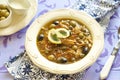 Fish solyanka with capers and olives Royalty Free Stock Photo