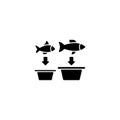 Fish sorting black glyph icon Royalty Free Stock Photo