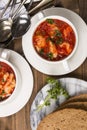 Fish soup in a bowl with home baked bread Royalty Free Stock Photo