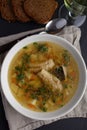 Fish soup with burbot Royalty Free Stock Photo