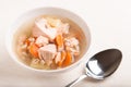 Fish soup with salmon and orge perlÃÂ©