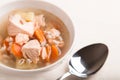 Fish soup with salmon and orge perlÃÂ©