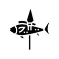 fish on spear glyph icon vector illustration Royalty Free Stock Photo