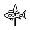 fish on spear line icon vector illustration Royalty Free Stock Photo