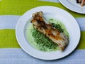 Fish with spinach