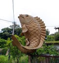 Fish statue in ghost town Sha Lo Tung Cheung Uk New Territories Tai po hongkong