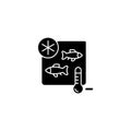 Fish storing black glyph icon Royalty Free Stock Photo