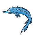 Fish sturgeon cartoon illustration