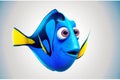 fish surgeon blue dory of cartoon finding nemo tropical fish isolated on white background