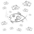 Fish swimming and blowing bubbles Royalty Free Stock Photo