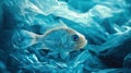 Fish swimming inside a transparent plastic bag filled with water Royalty Free Stock Photo