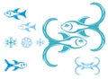 Fish symbols, vector