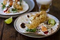 Fish tacos with cabbage slow Royalty Free Stock Photo