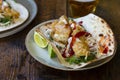 Fish tacos with cabbage slow Royalty Free Stock Photo