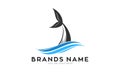 Fish tail in the sea illustration vector logo Royalty Free Stock Photo
