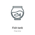 Fish tank outline vector icon. Thin line black fish tank icon, flat vector simple element illustration from editable free time Royalty Free Stock Photo