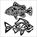Fish tattoo - stylized folk art fish