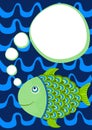 Fish with thought bubble greeting card Royalty Free Stock Photo