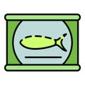 Fish tin can icon color outline vector Royalty Free Stock Photo