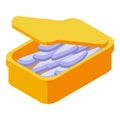 Fish tin can icon isometric vector. Sardine food Royalty Free Stock Photo