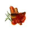 Fish in Tomato Sauce Isolated Royalty Free Stock Photo