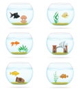 Fish in a transparent aquarium vector illustration Royalty Free Stock Photo