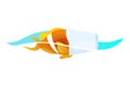 Fish trapped in plastic garbage flat concept icon Royalty Free Stock Photo