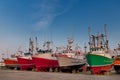 Fish trawler on land