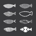 Fish trendy seamless pattern