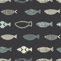 Fish trendy seamless pattern.