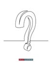 Continuous line drawing of 3D question mark. Vector illustration.