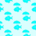 Fish with umbrella pattern