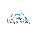 Fish vaquita abstract logo design