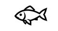 Fish vector icon simple black and white outline illustration design art Royalty Free Stock Photo