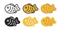 fish vector icon Taiyaki japanese bakery food snack salmon tuna doodle cartoon character symbol illustration Royalty Free Stock Photo