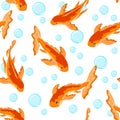 Fish and water bubble pattern. Royalty Free Stock Photo
