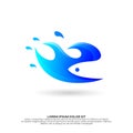 Fish and waves Logo Creative Template Sign Vector