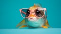 Fish Wearing Sunglasses: Retro Glamor With A Twist Of Humor Royalty Free Stock Photo