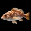 A fish white-spotted reef grouper with a black background Royalty Free Stock Photo