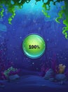 Fish world match 3 charge screen Royalty Free Stock Photo