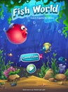 Fish world match 3 vector playing field Royalty Free Stock Photo