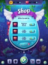 Fish world shop screen vector illustration for tablets Royalty Free Stock Photo