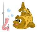 Fish and worm Royalty Free Stock Photo