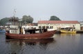 A fishboat entering harbor